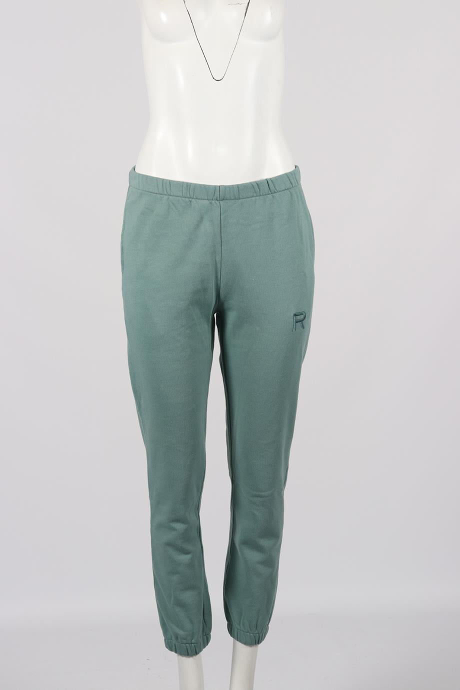 RAGDOLL EMBROIDERED COTTON JERSEY TRACK PANTS SMALL