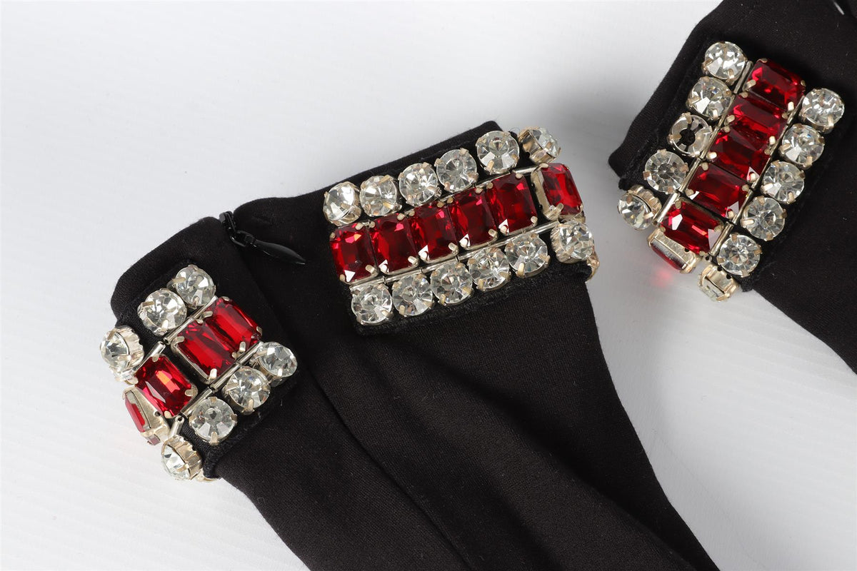 DAVID KOMA BLACK CRYSTAL AND JERSEY GLOVES MEDIUM