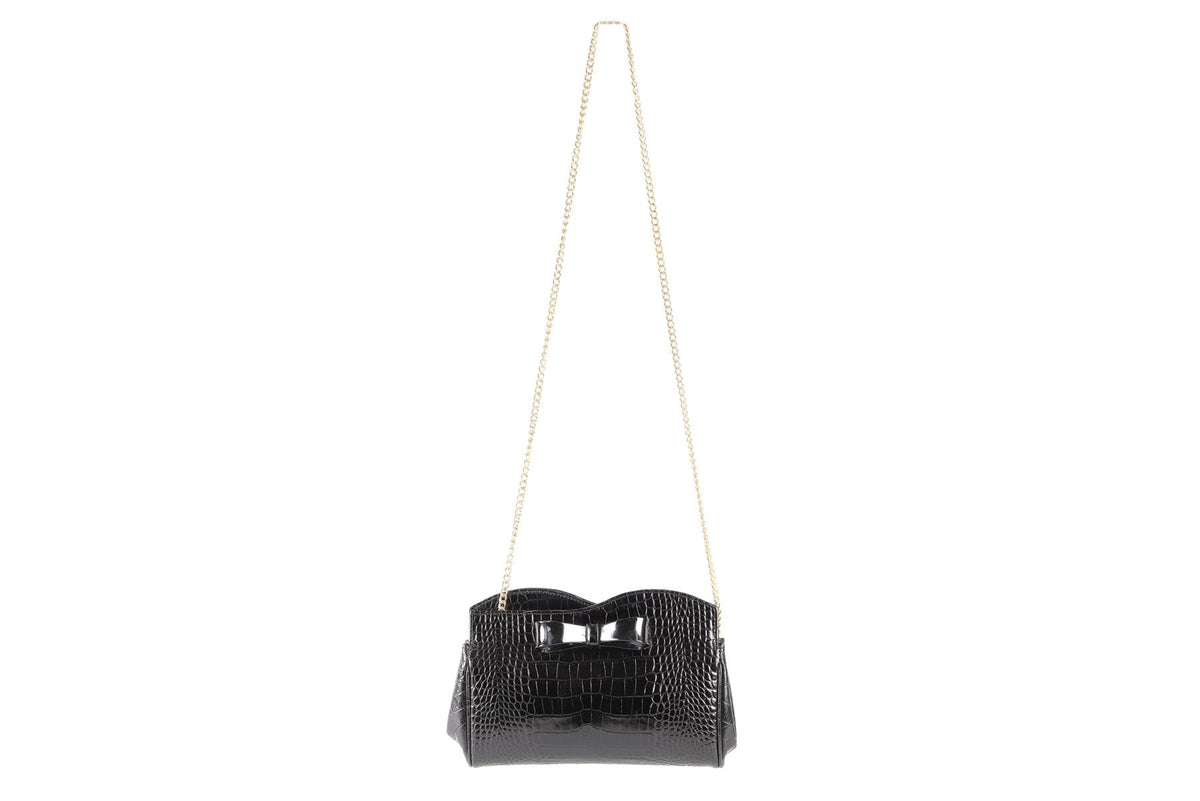 EMPORIO ARMANI BLACK LEATHER CLUTCH