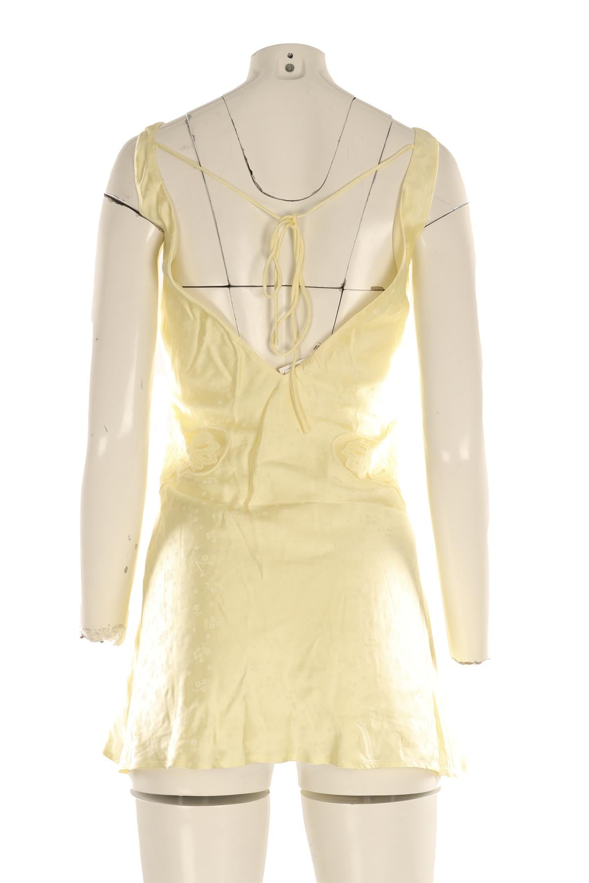 FOR LOVE & LEMONS YELLOW SATIN MINI DRESS XSMALL
