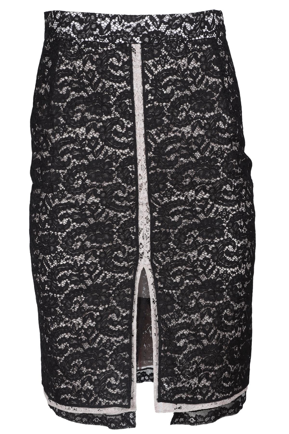 NO.21 BLACK LACE MIDI SKIRT IT 42 UK 10