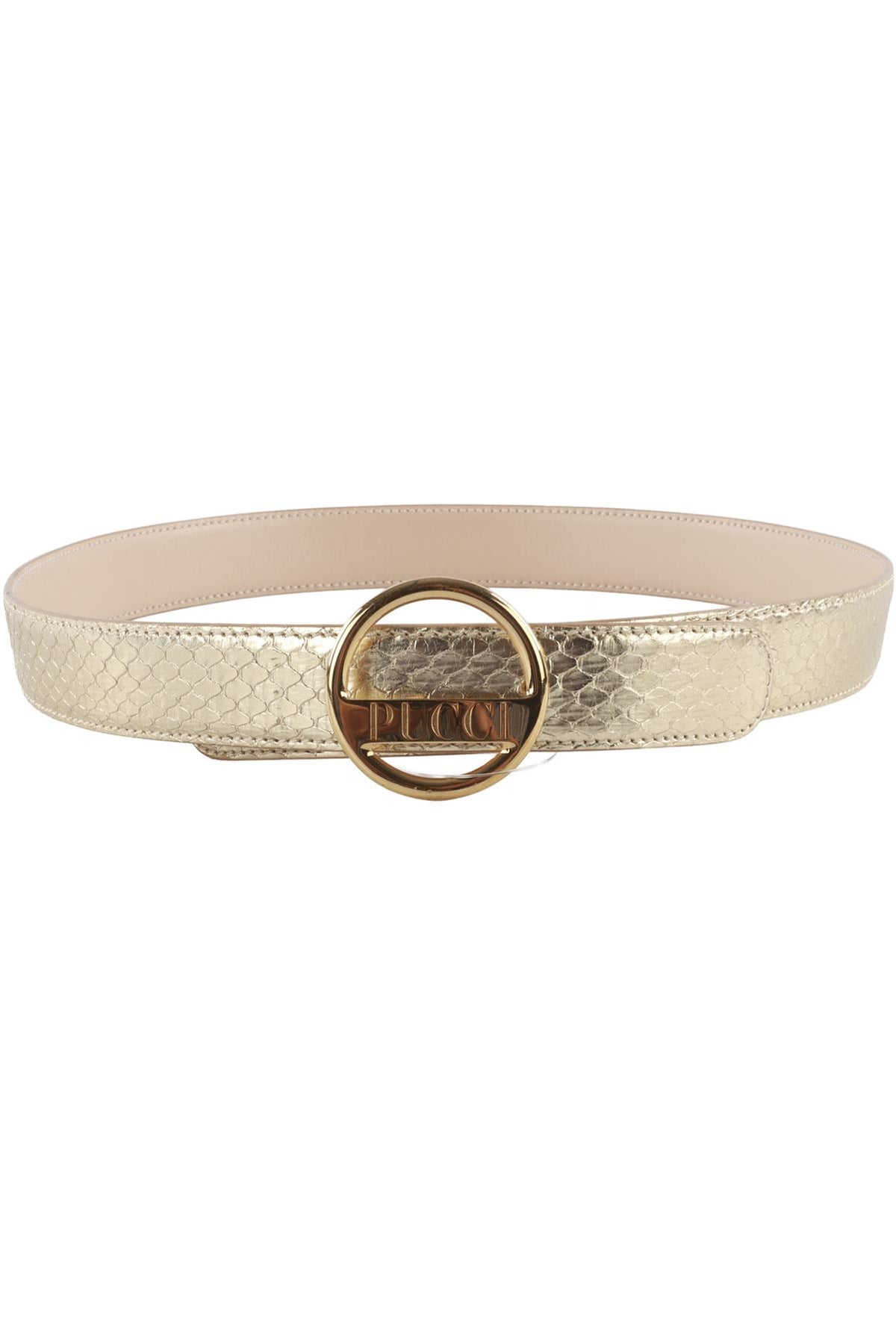 EMILIO PUCCI GOLD LEATHER WAIST BELT SMALL