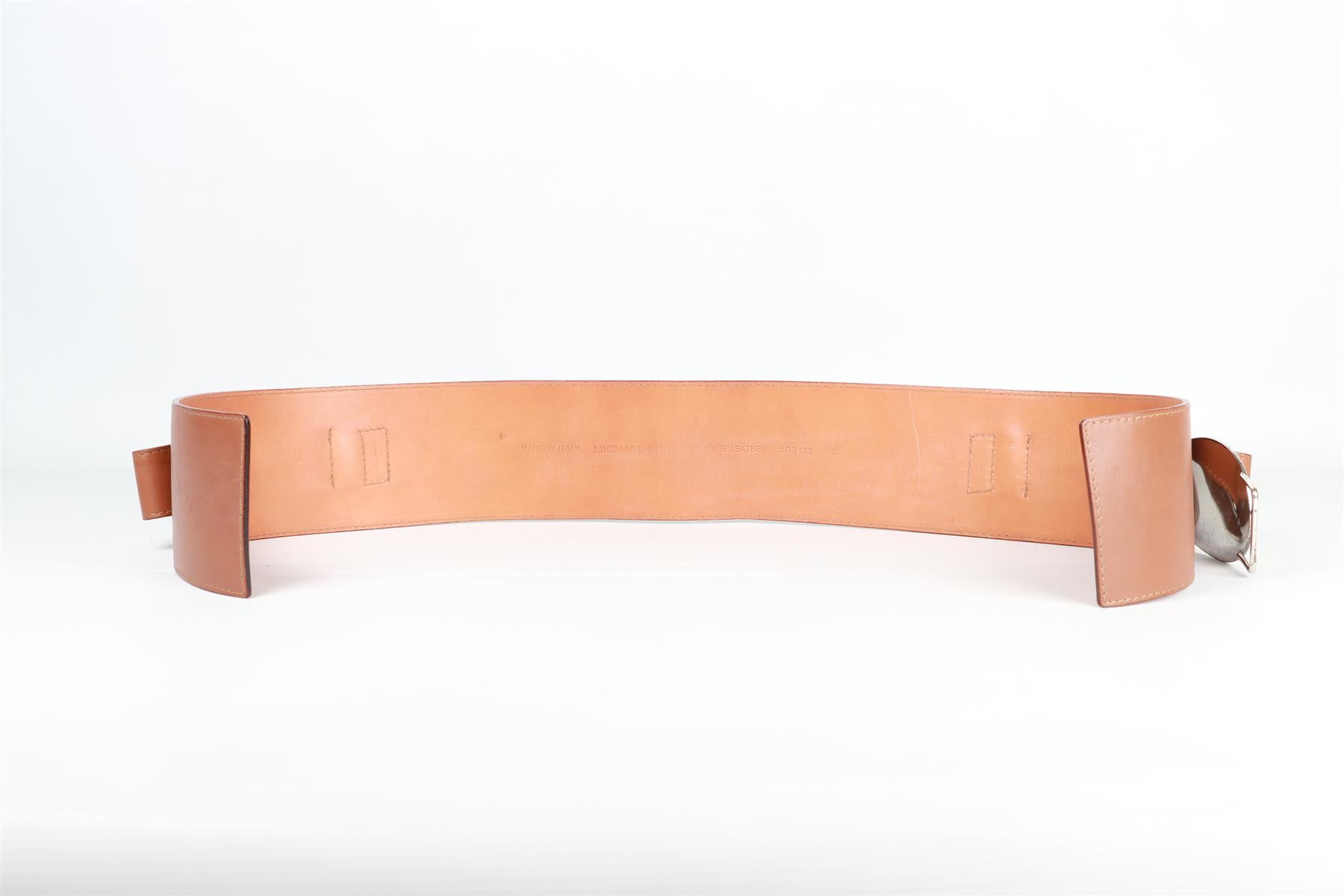 MICHAEL KORS BROWN LEATHER WAIST BELT SMALL