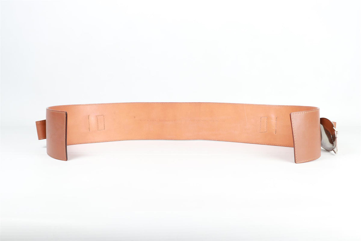 MICHAEL KORS BROWN LEATHER WAIST BELT SMALL