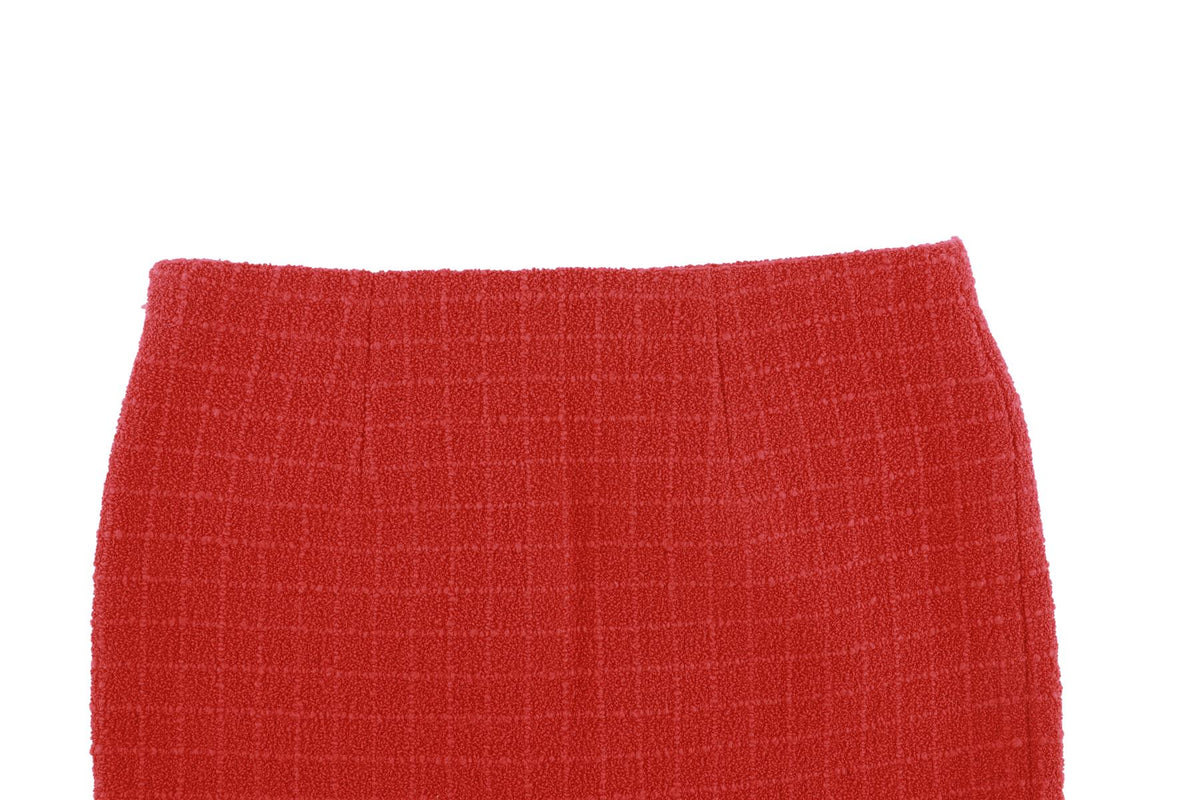 ALESSANDRA RICH RED WOOL MINI SKIRT IT 36 UK 4