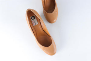 LANVIN TAN LEATHER WEDGE PUMPS EU 38 UK 5 US 8