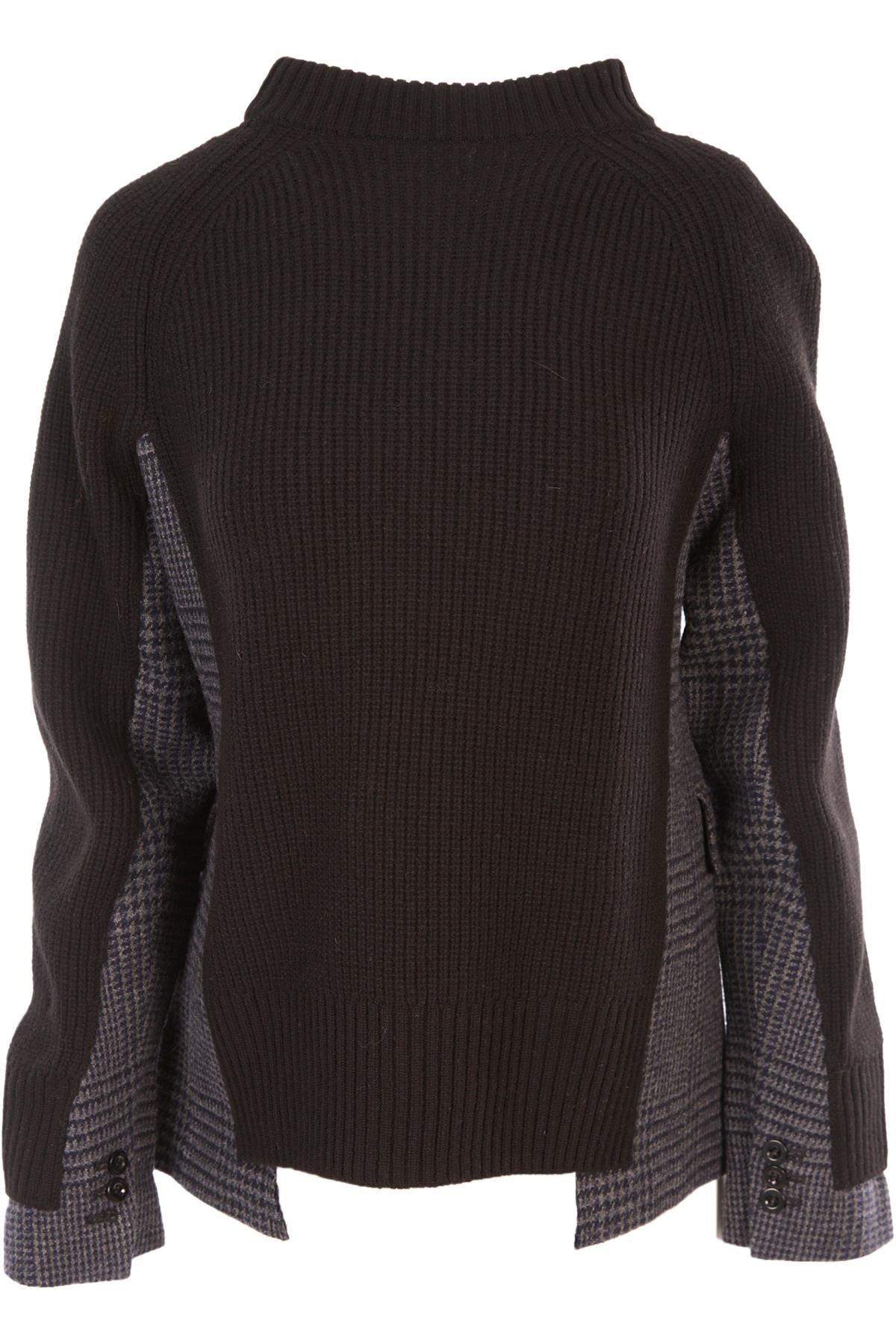 SACAI BLACK WOOL SWEATER JP 2 UK 12