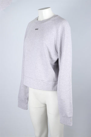 OFF-WHITE GREY COTTON SWEATSHIRT MEDIUM