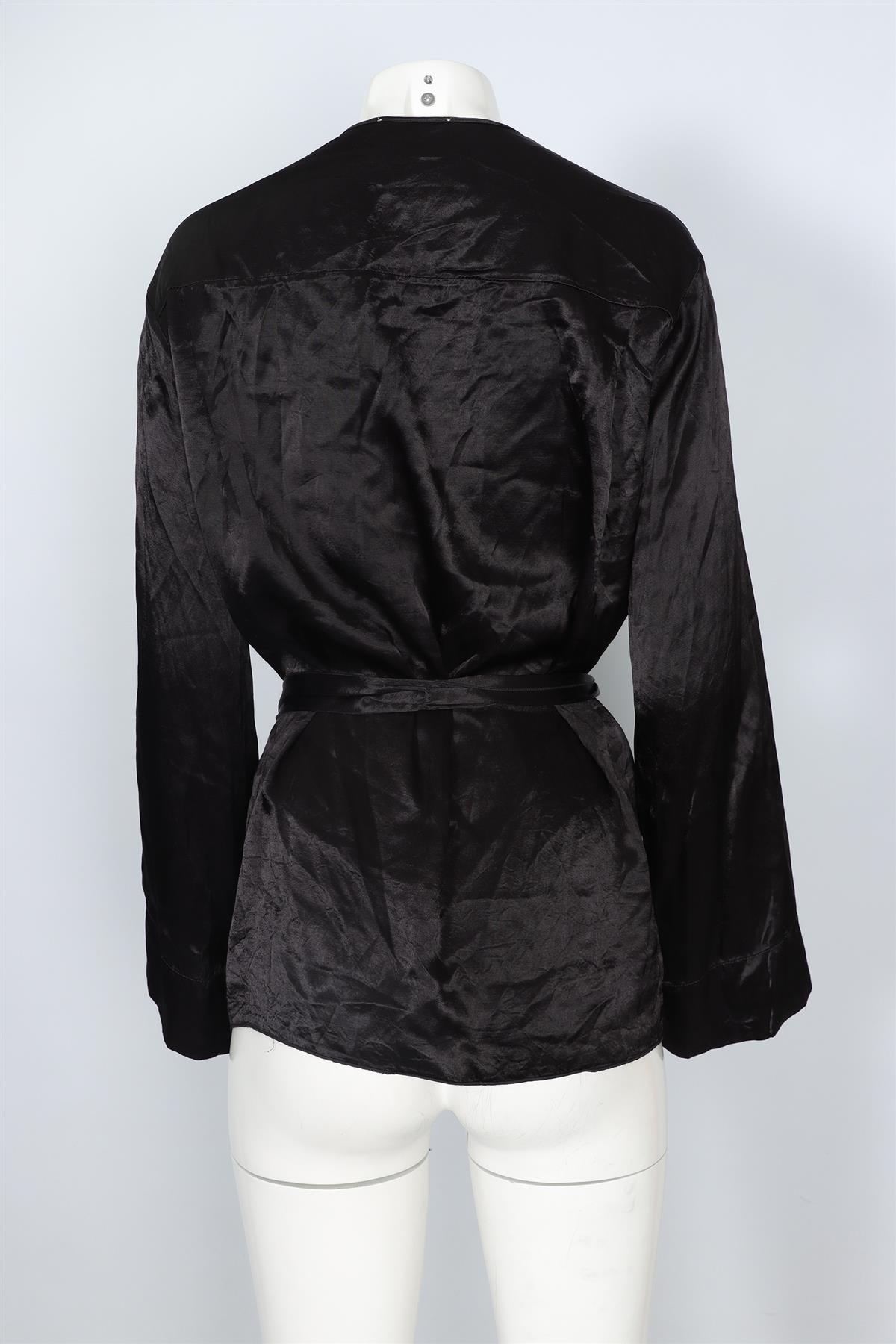 GIADA FORTE BLACK SATIN TOP IT 42 UK 10