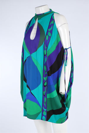 PUCCI MULTI SATIN MINI DRESS IT 36 UK 4