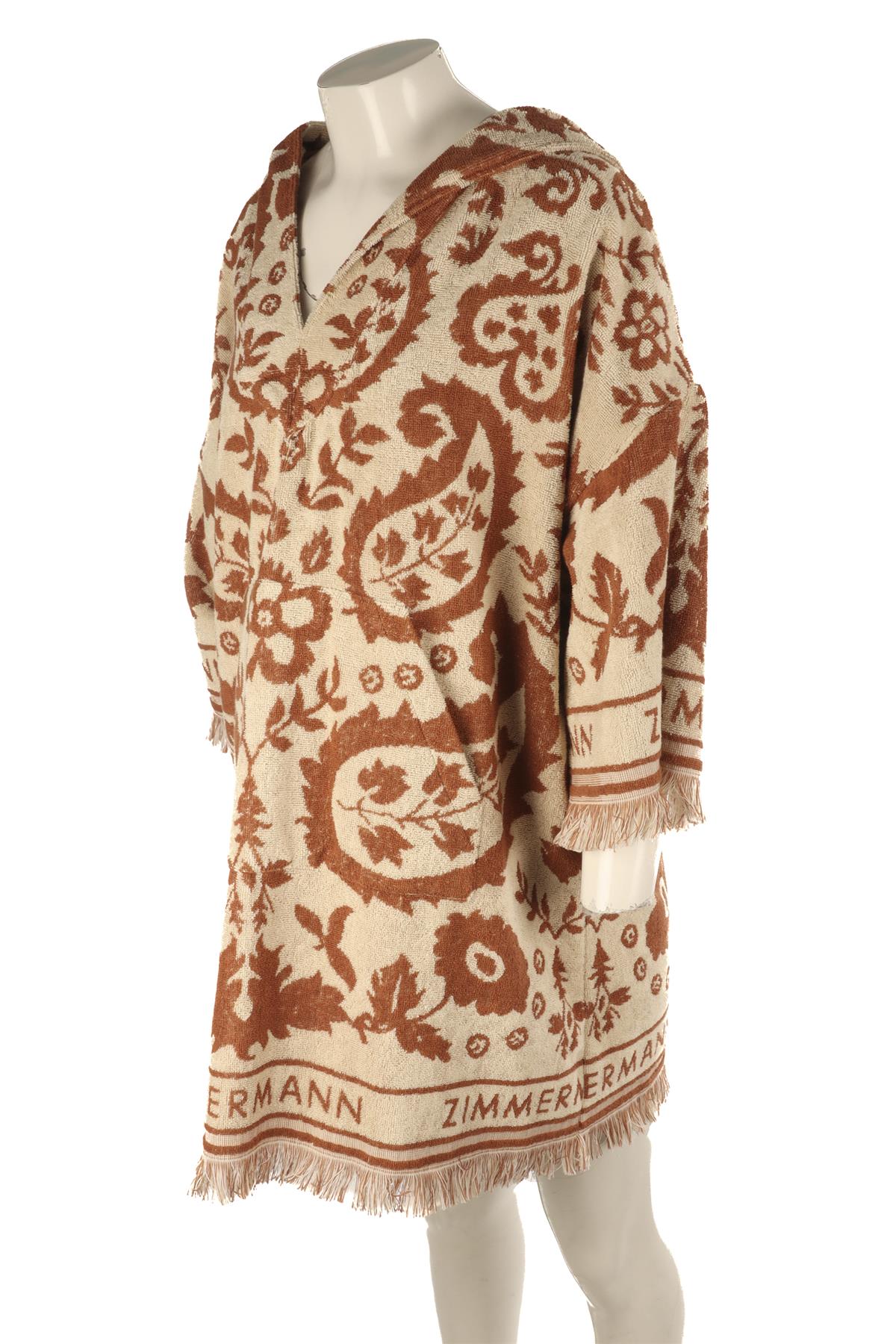 ZIMMERMANN BROWN COTTON MINI DRESS LARGE