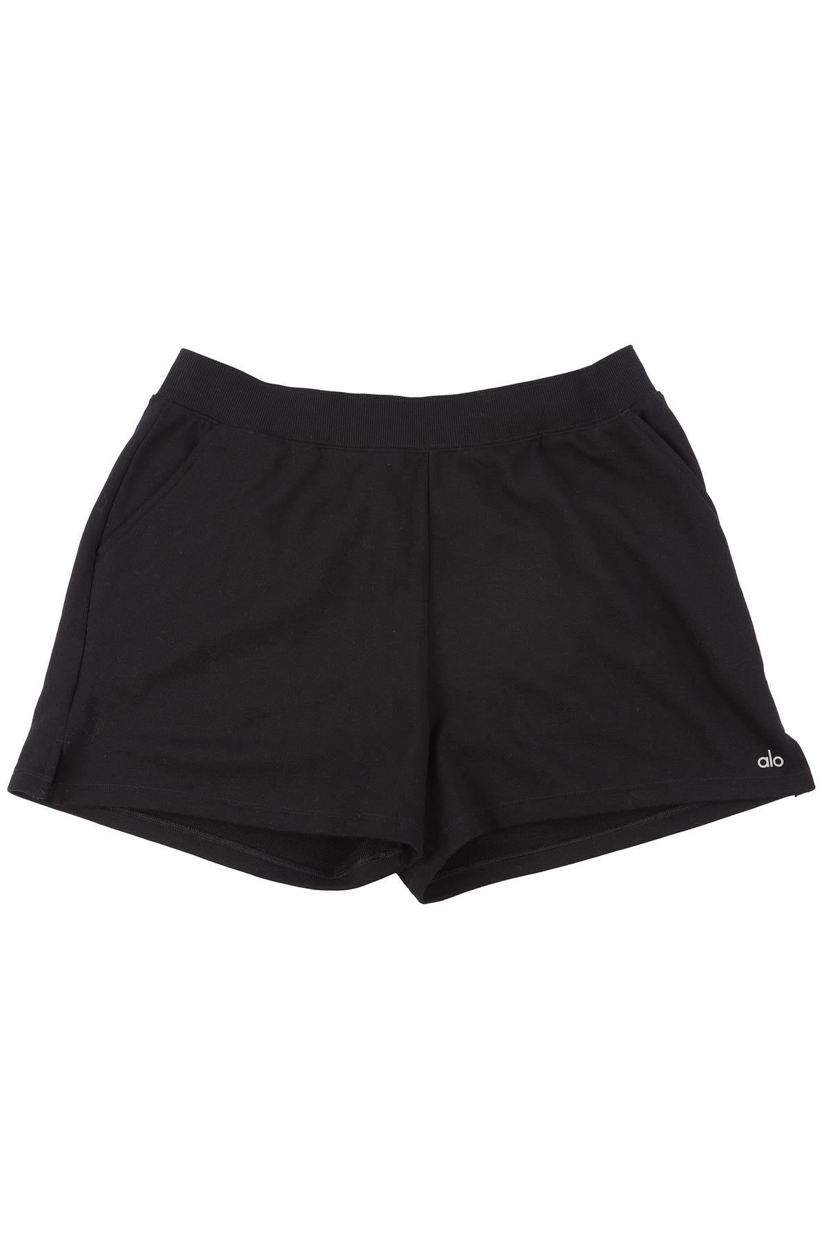ALO YOGA BLACK COTTON SHORTS LARGE