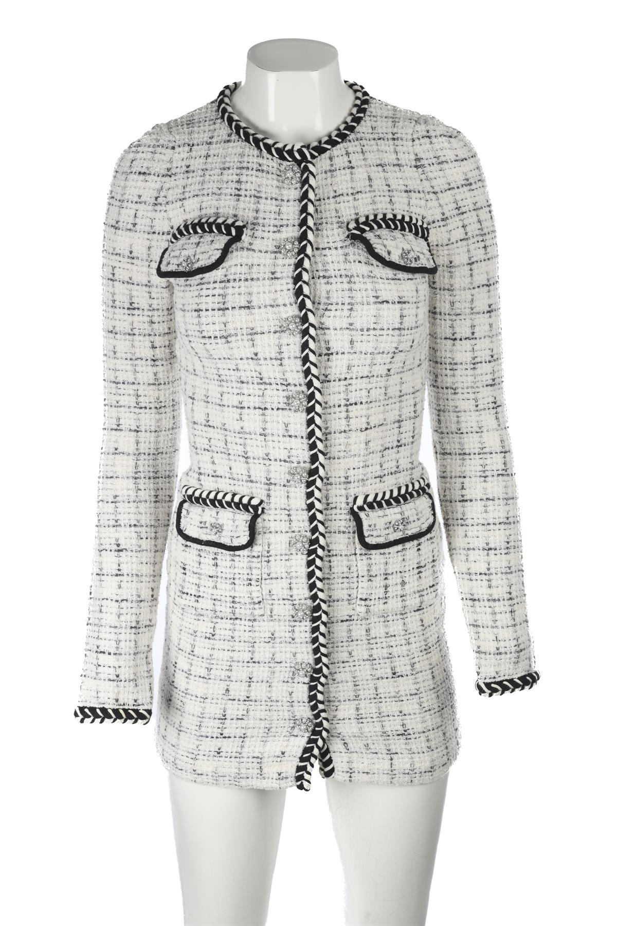 SELF-PORTRAIT ECRU KNIT MINI DRESS SMALL