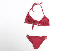 FRANKIES BIKINIS MAROON BIKINI SMALL-MEDIUM