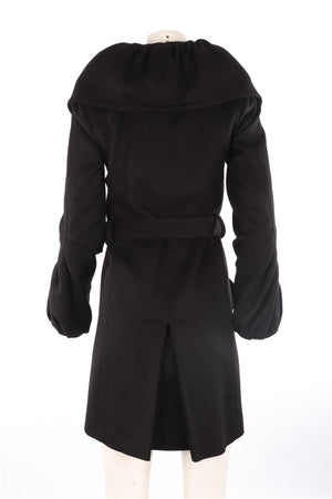 ROBERTO CAVALLI BLACK WOOL COAT IT 38 UK 6