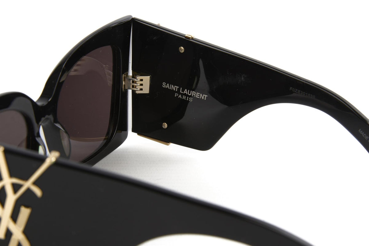 SAINT LAURENT BLACK BLAZE CAT EYE ACETATE SUNGLASSES