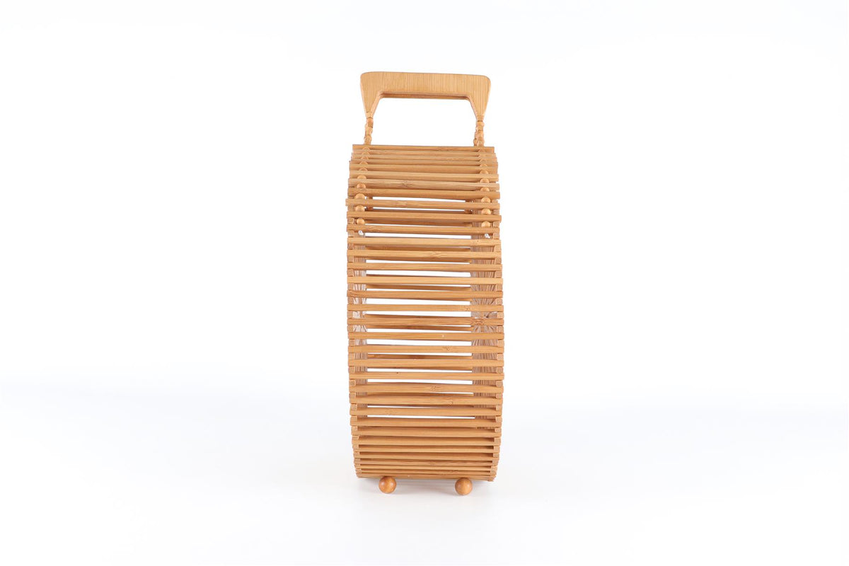 CULT GAIA BROWN WOOD TOTE BAG