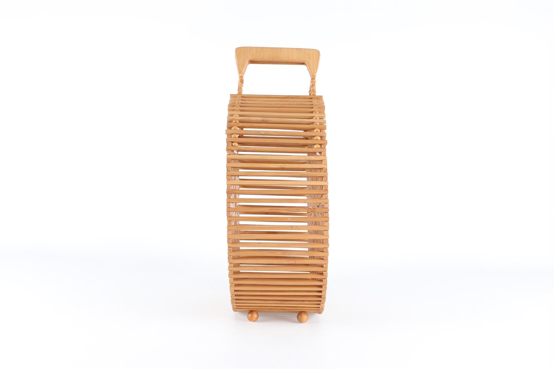 CULT GAIA BROWN WOOD TOTE BAG