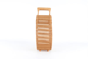 CULT GAIA BROWN WOOD TOTE BAG