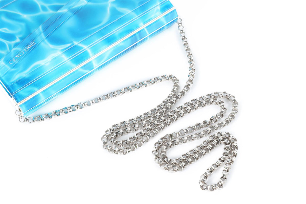 JIMMY CHOO BLUE CANDY ACRYLIC CLUTCH