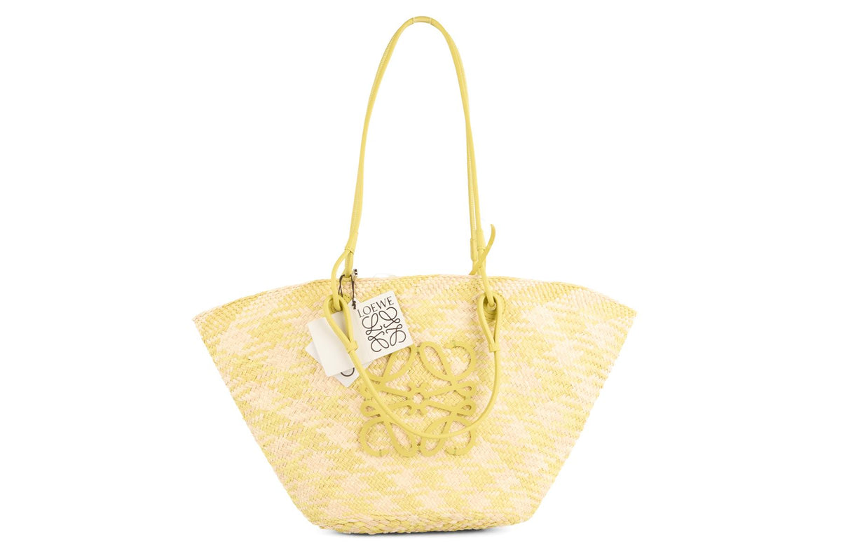 LOEWE GREEN ANAGRAM RAFFIA SHOULDER BAG