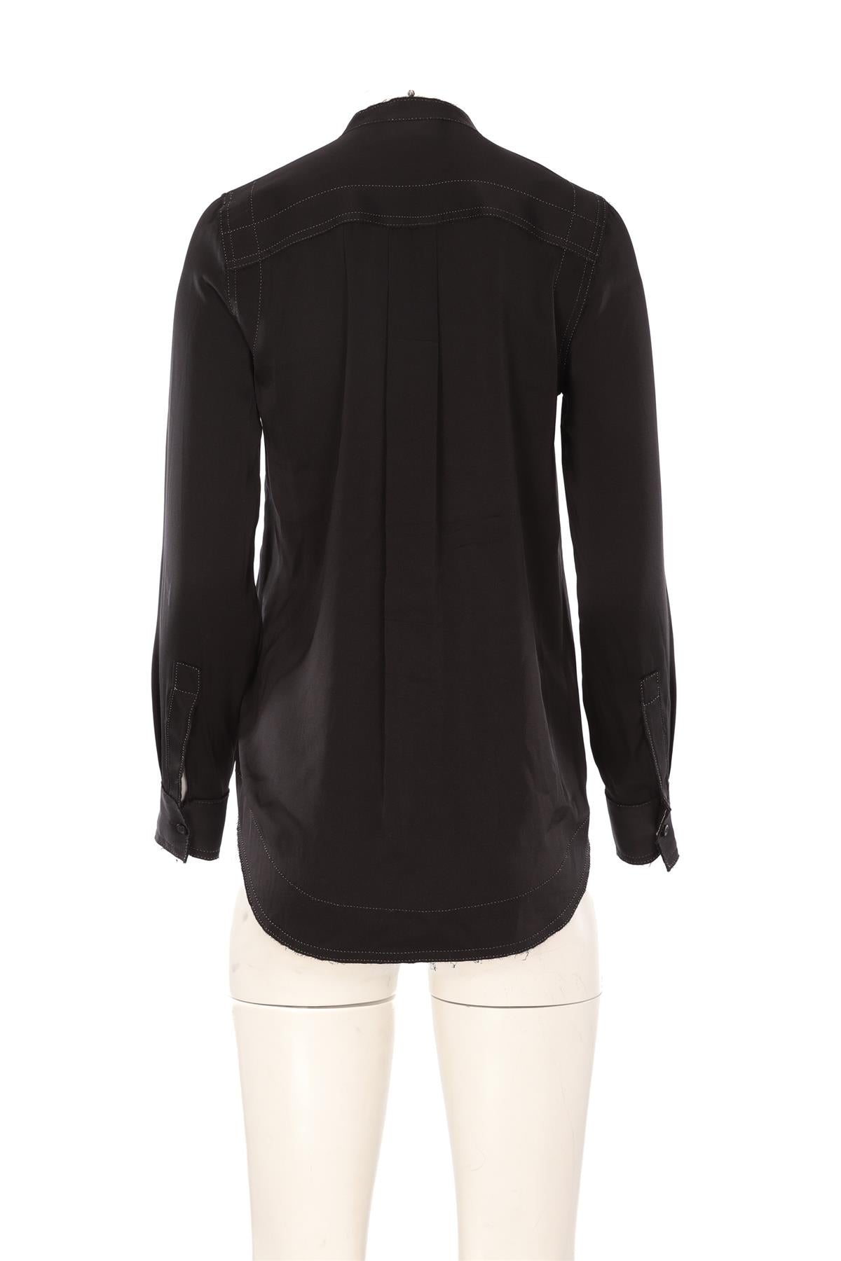 DKNY BLACK SILK SHIRT XSMALL