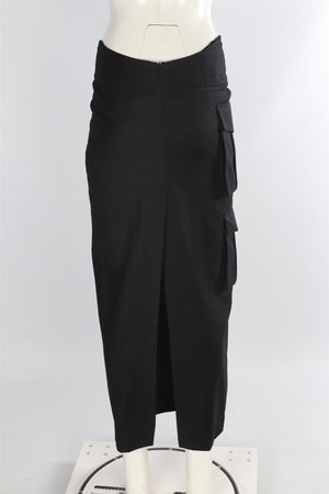 AYA MUSE BLACK WOOL MAXI SKIRT SMALL