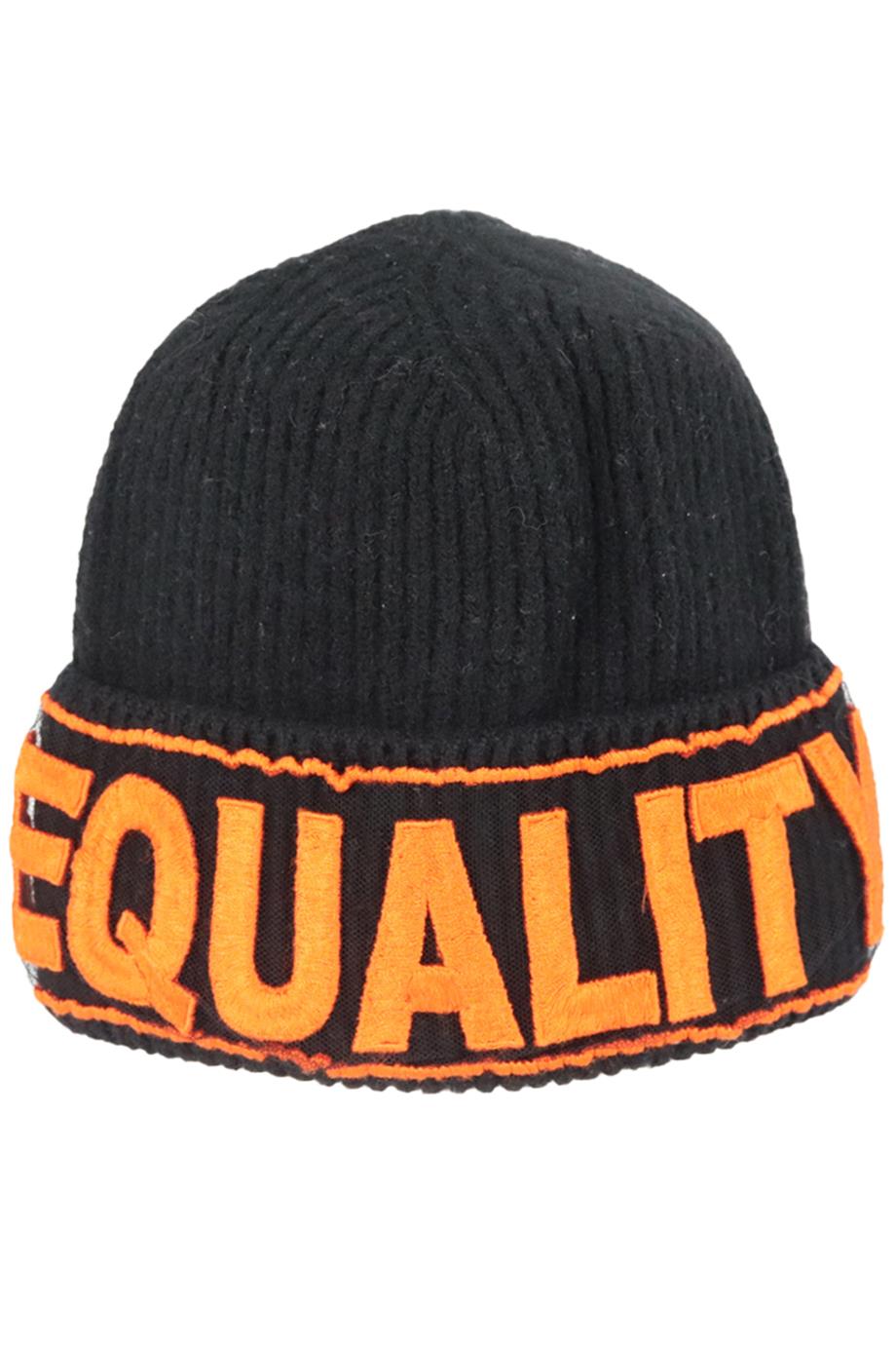 VERSACE EMBROIDERED RIBBED WOOL BEANIE ONE SIZE