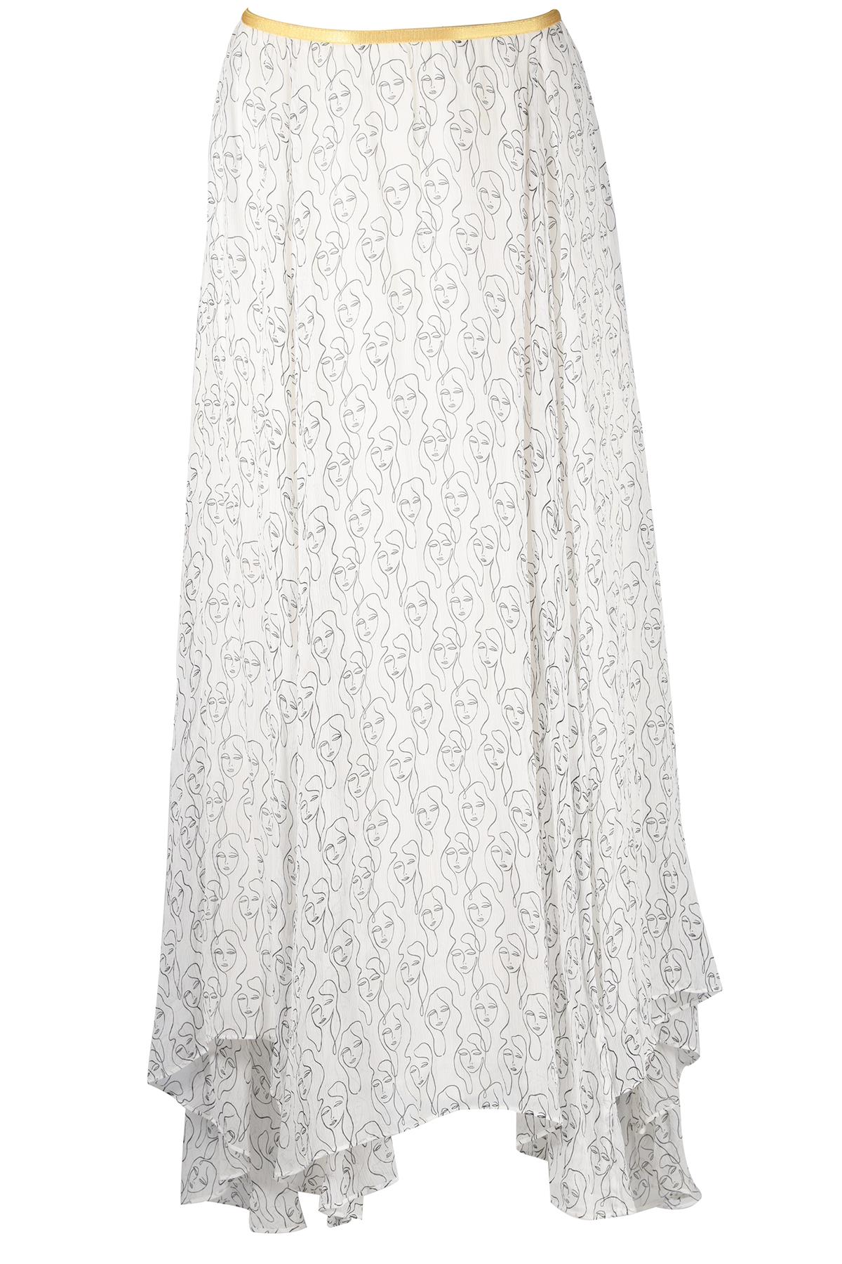 BY MALENE BIRGER WHITE CHIFFON MAXI SKIRT LARGE