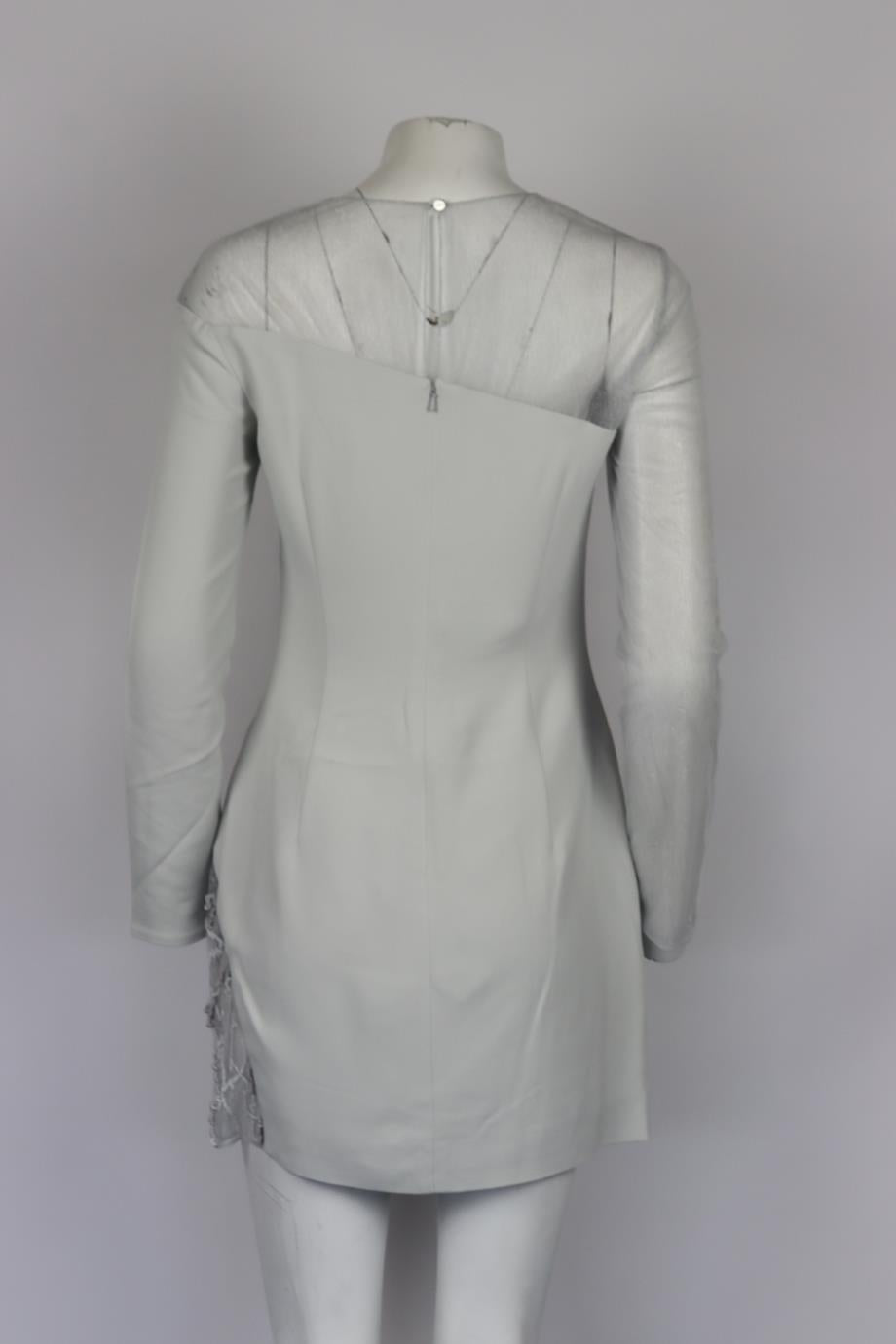 CUSHNIE ET OCHS EMBELLISHED TULLE AND CREPE MINI DRESS US 8 UK 12