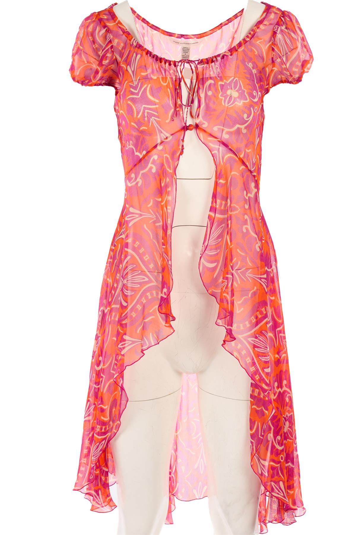 DIANE VON FURSTENBERG MULTI SILK ROBE US 6