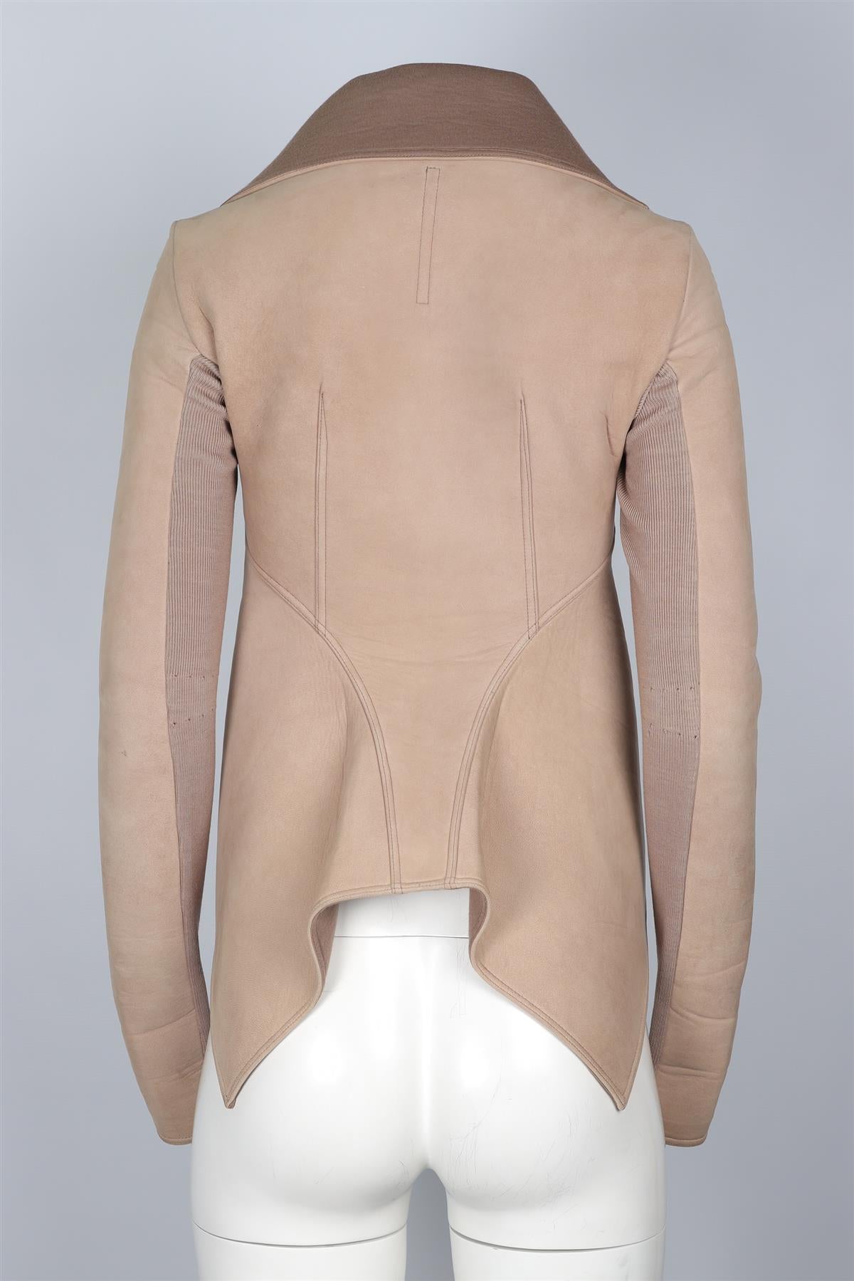 RICK OWENS LILIES BEIGE SUEDE JACKET UK 8
