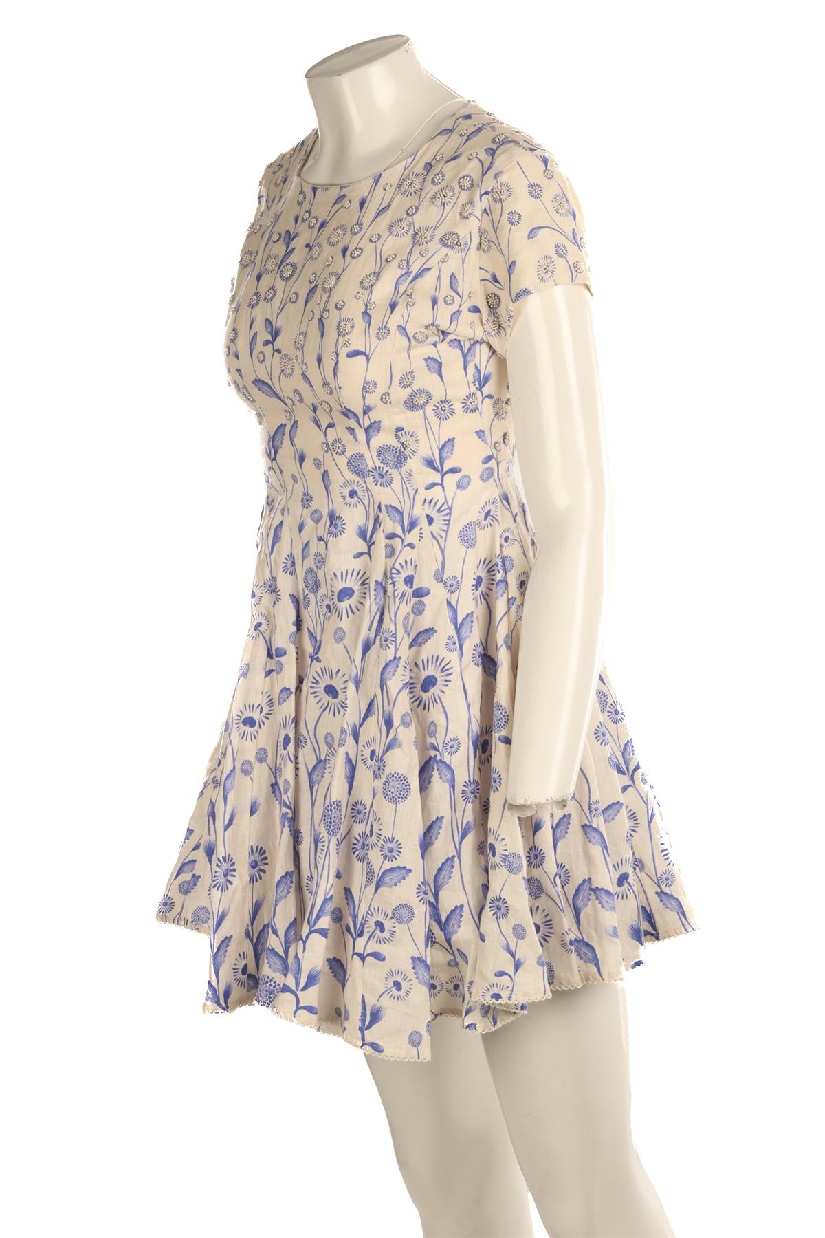 AGUA BY AGUA DE BENDITA MULTI LINEN MINI DRESS XSMALL