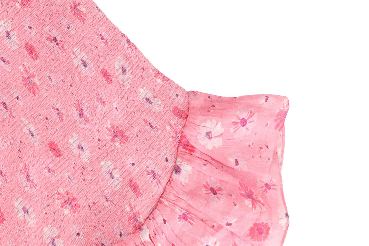 LOVESHACKFANCY PINK COTTON MINI DRESS SMALL