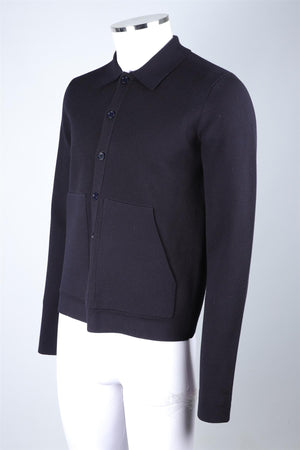 DRIES VAN NOTEN NAVY MEN'S COTTON CARDIGAN SMALL