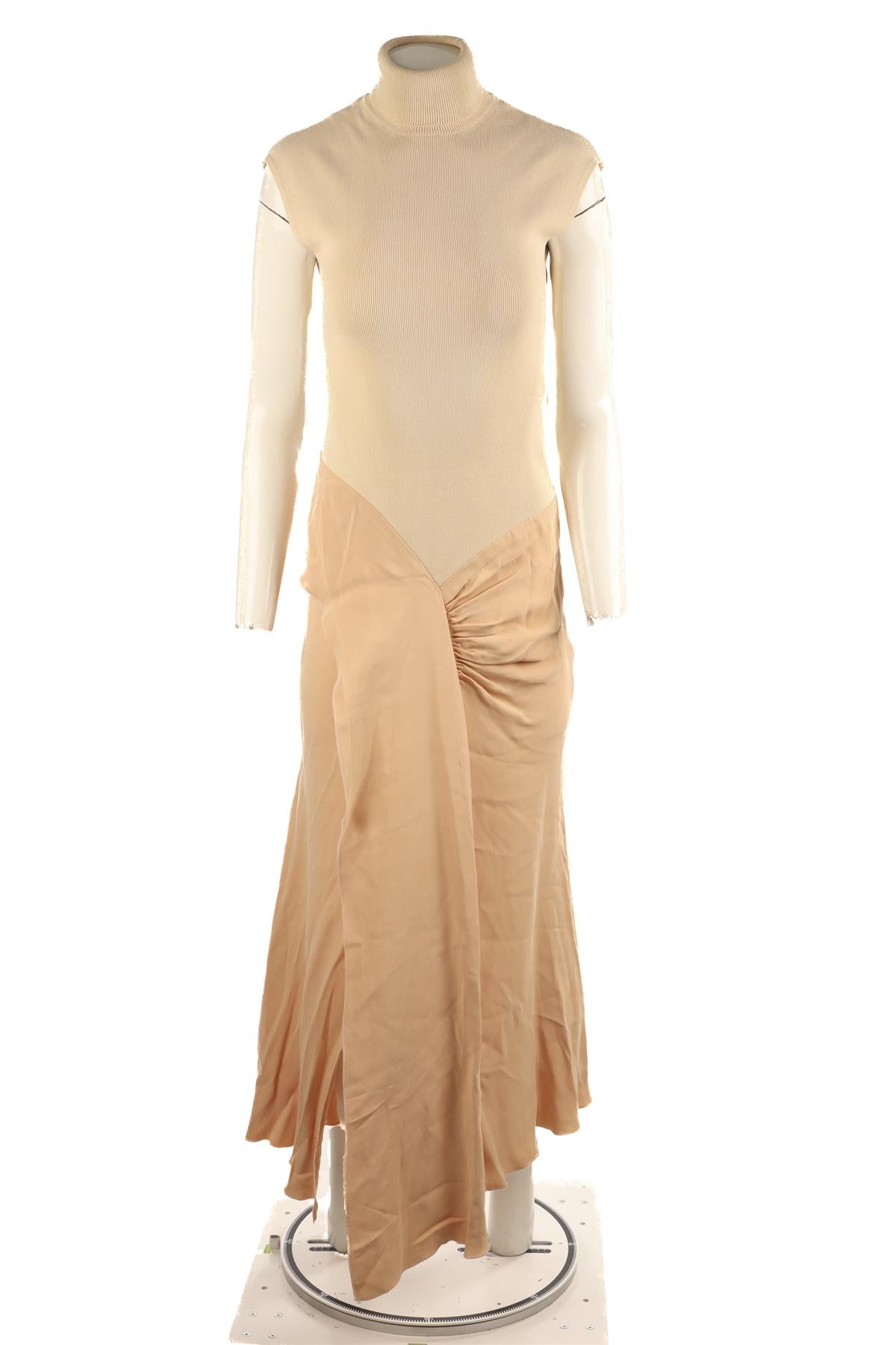 VICTORIA BECKHAM NUDE COTTON MAXI DRESS UK 8