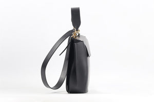 WANDLER BLACK HORTENSIA MEDIUM LEATHER SHOULDER BAG