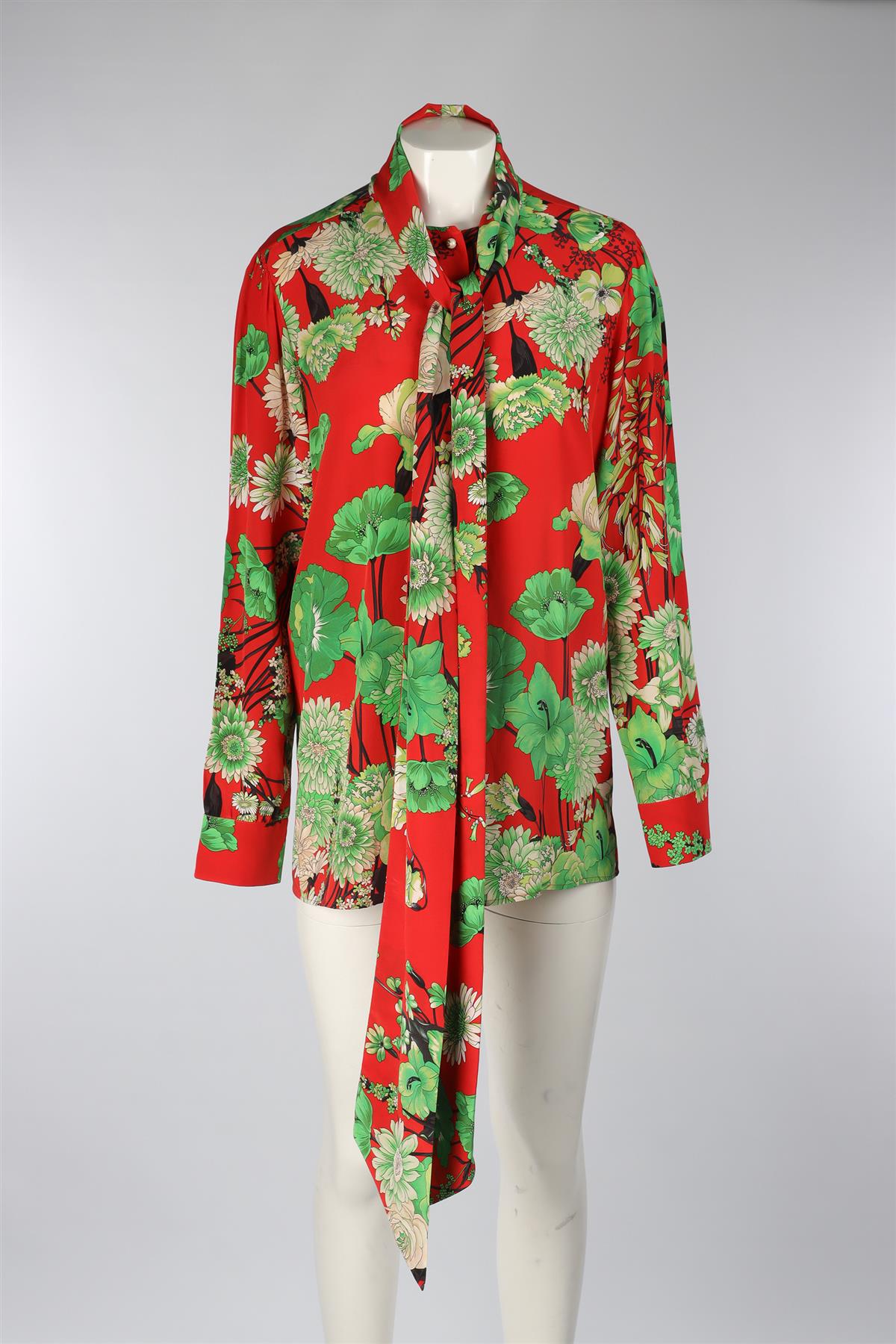 GUCCI RED SILK TOP IT 48 UK 16