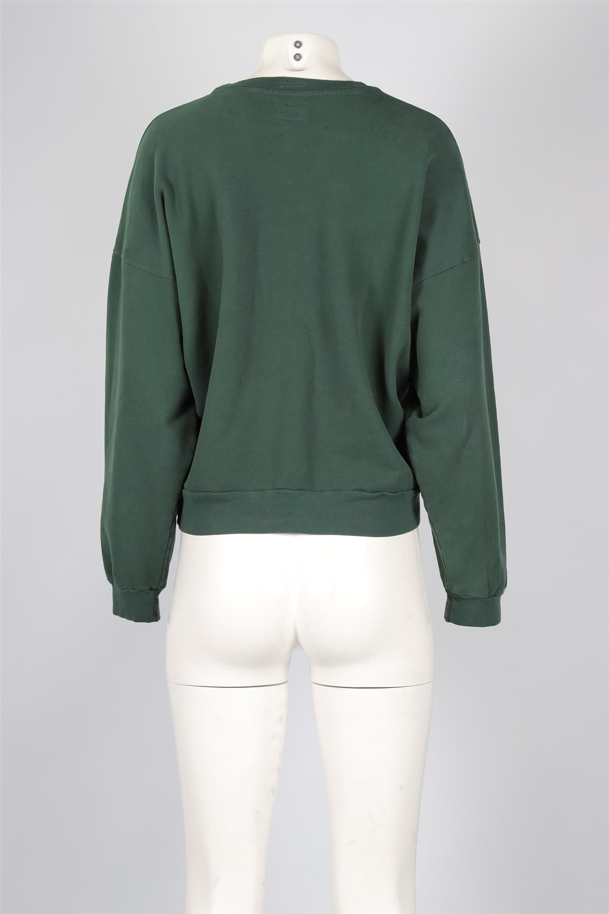 MOTHER GREEN COTTON SWEATSHIRT MEDIUM