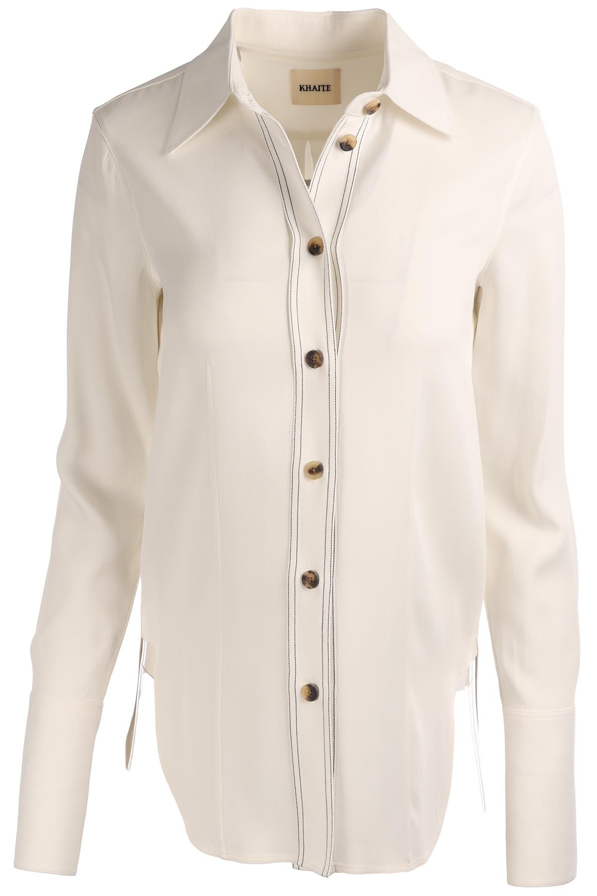 KHAITE WHITE CREPE SHIRT SMALL