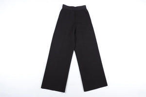 ROLAND MOURET BLACK KNIT WIDE LEG PANTS XSMALL