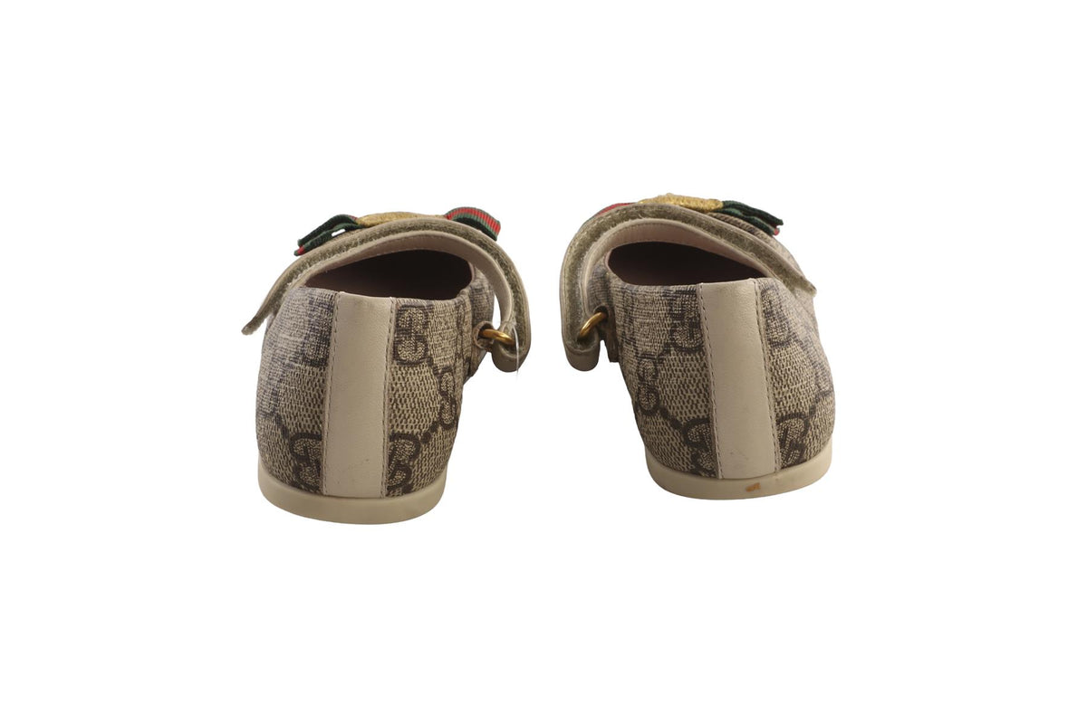 GUCCI BROWN KIDS GIRLS BALLET FLATS EU 28 UK 10 US 11
