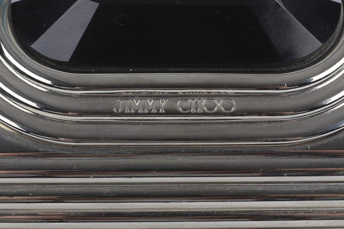 JIMMY CHOO SILVER METAL CLUTCH