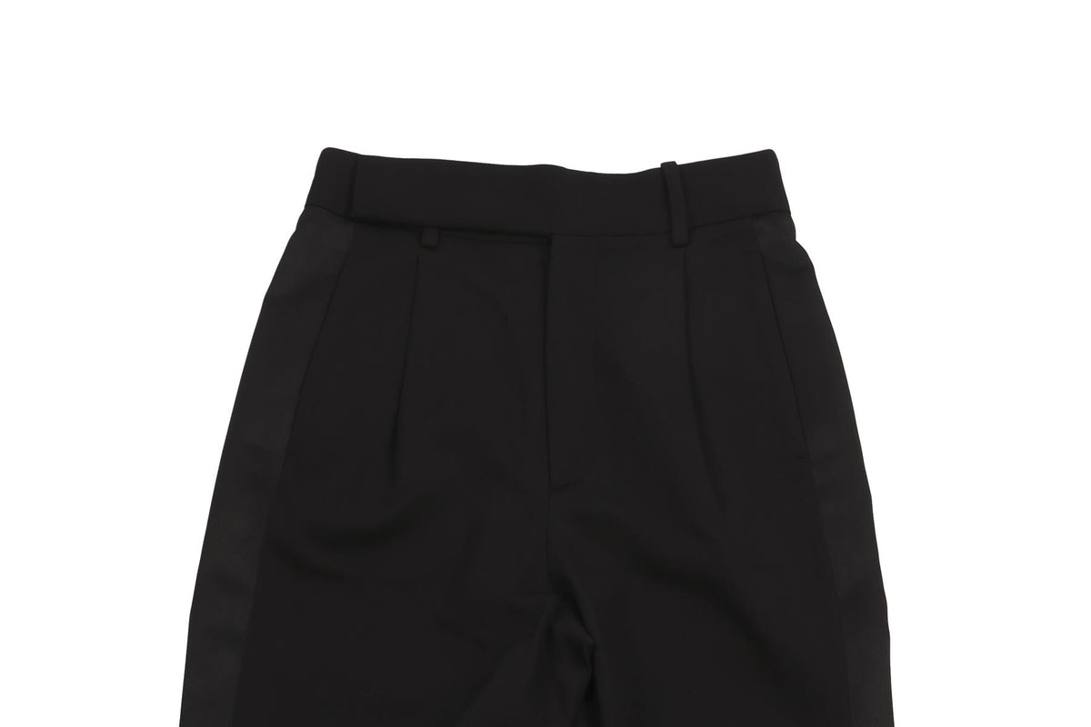 SAINT LAURENT BLACK WOOL TAPERED PANTS FR 34 UK 6
