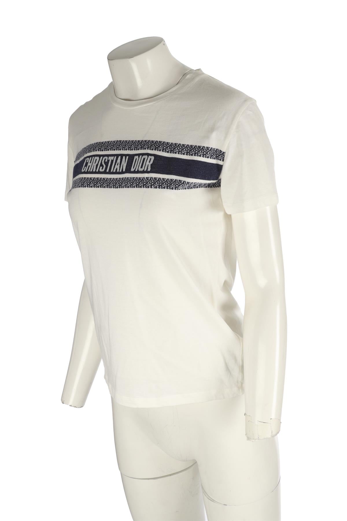 CHRISTIAN DIOR WHITE COTTON T-SHIRT SMALL
