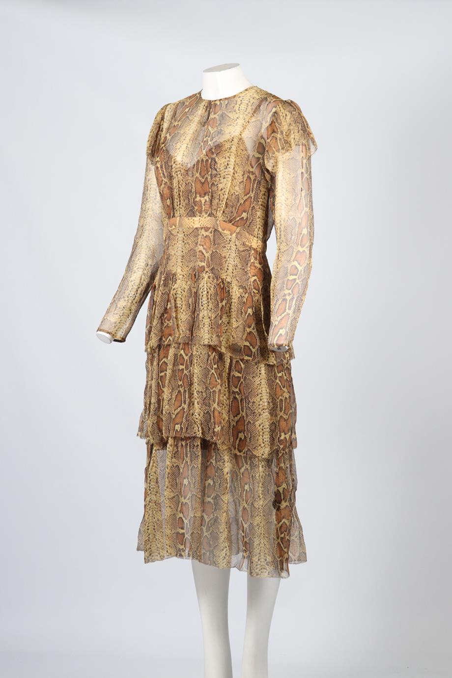 ZIMMERMANN PRINTED SILK MIDI DRESS UK 14