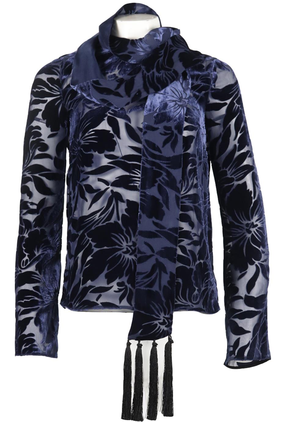 GALVAN LONDON VELVET AND SILK TOP UK 8