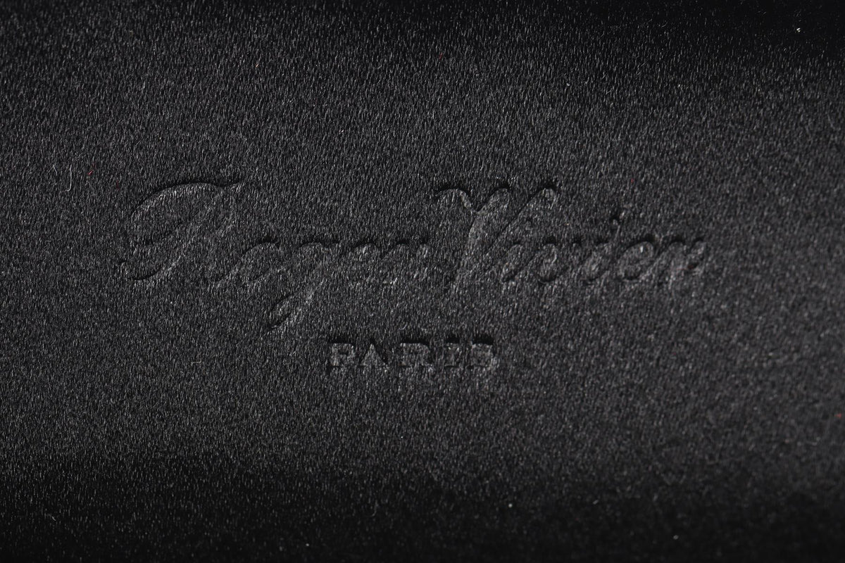 ROGER VIVIER BLACK PILGRIM MINI CRYSTAL AND SATIN CLUTCH