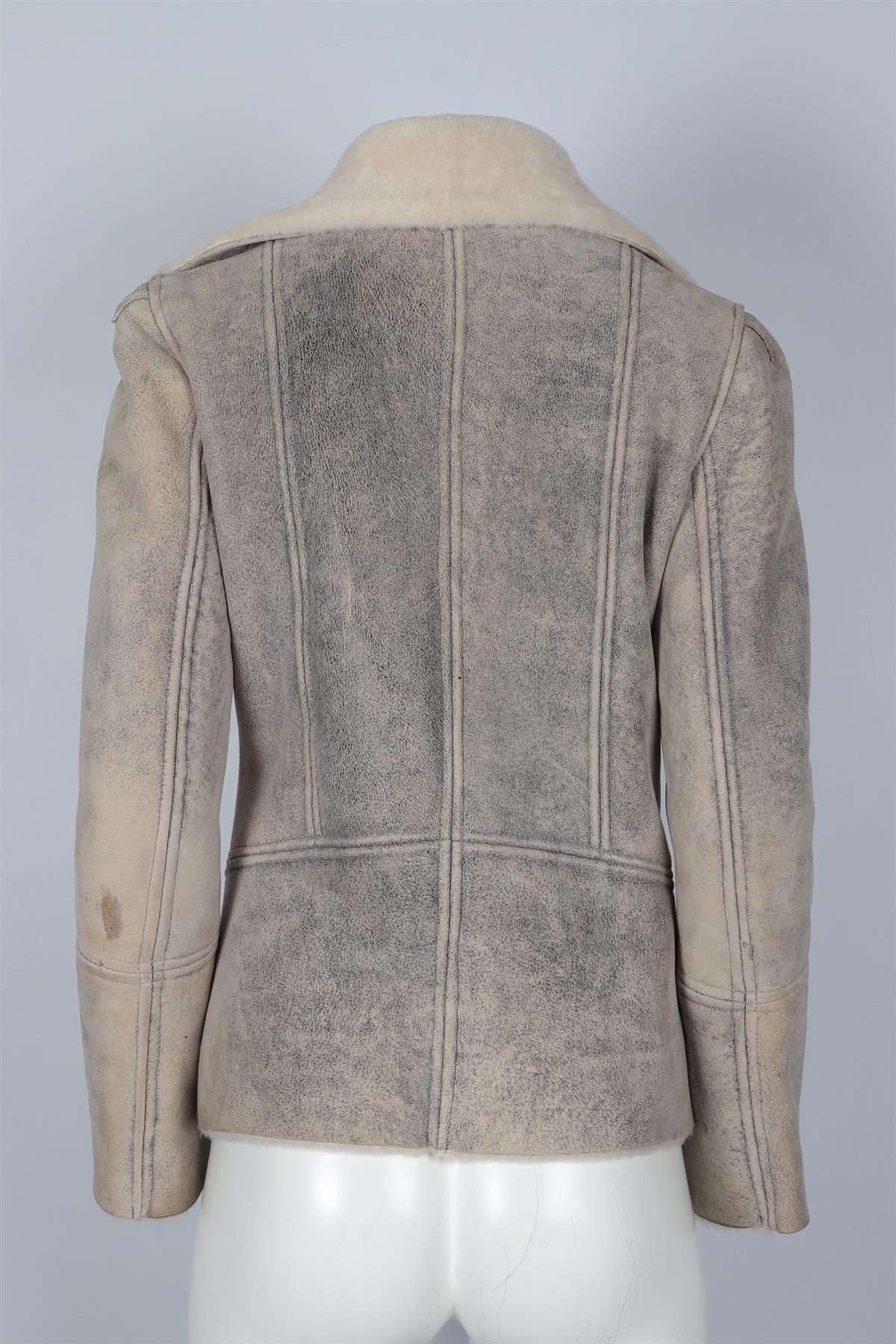 SYLVIE SCHIMMEL BIEGE SUEDE JACKET FR 38 UK 10