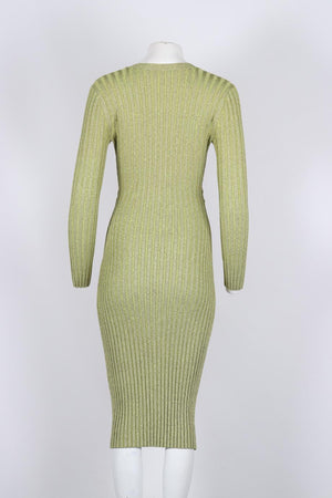 JONATHAN SIMKHAI CUTOUT RIBBED KNIT MIDI DRESS MEDIUM